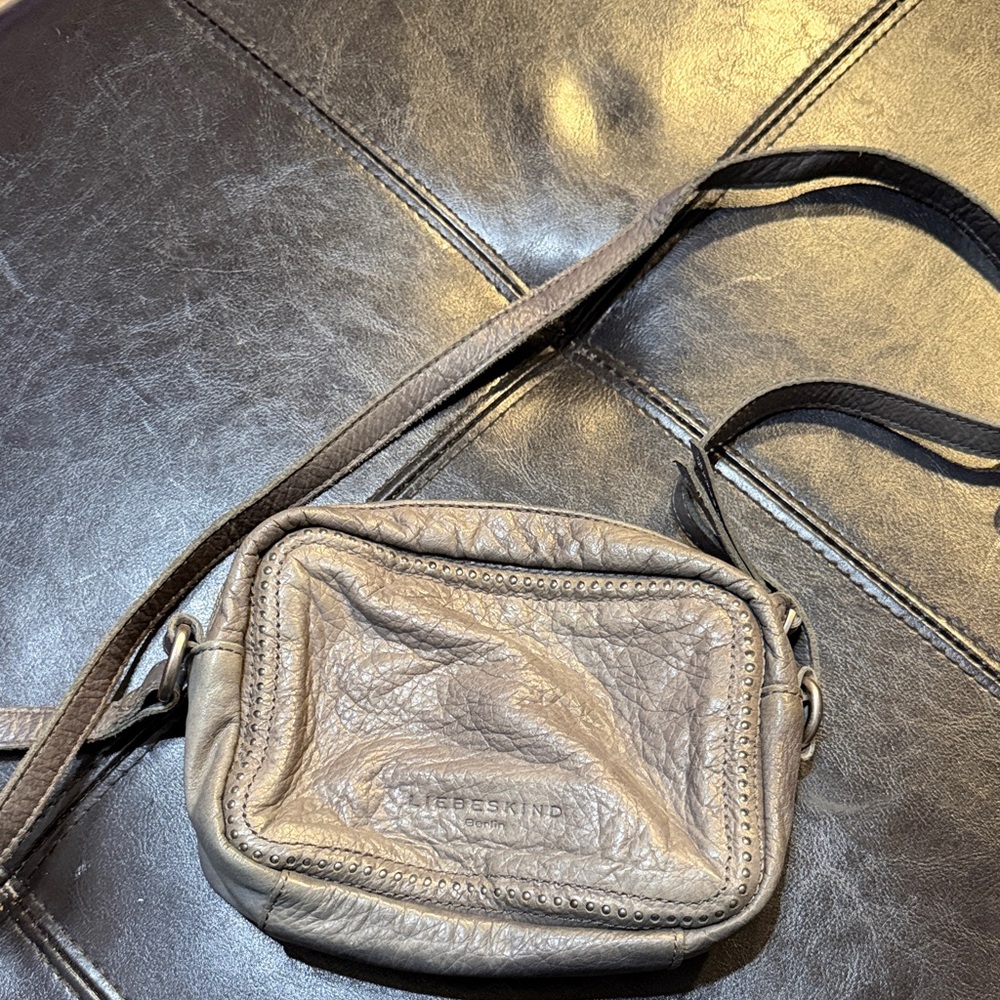 Liebeskind Grey Leather Crossbody Bag